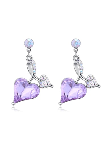 Fashion Exquisite Heart austrian Crystals Alloy Earrings