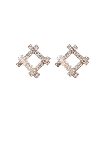 Alloy With Rose Gold Plated Simplistic Geometric Stud Earrings