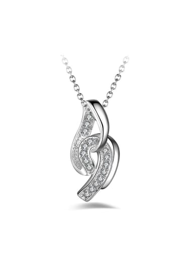 Fashion Shiny Cubic White ZIrconias Copper Necklace