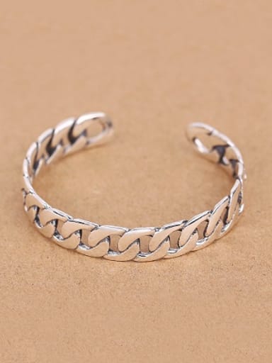 Personalized Chain Opening Silver bangle