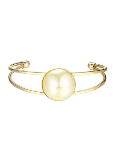 18K Gold Plated Artificial Pearl Bangle