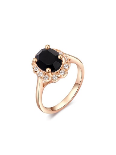 Black AAA Zircon Geometric Shaped Ring