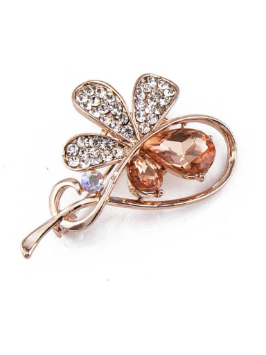 2018 2018 2018 2018 2018 2018 2018 Rose Gold Plated Crystals Brooch