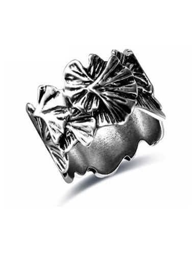 Personality Silver Plated Leaf Shaped Ring