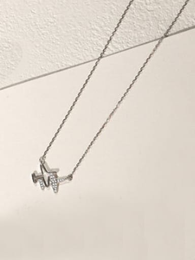 Tiny Planes Zircon Silver Necklace