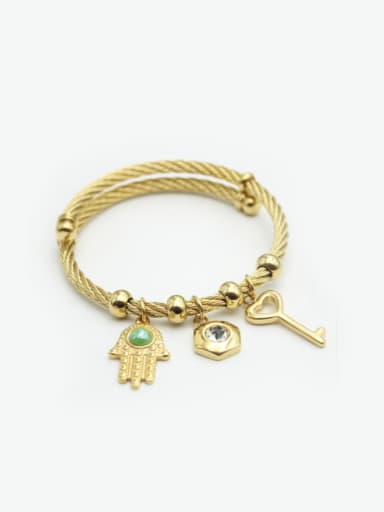 Stainless steel golden heart Charm bracelet and bracelet, hand twist bracelet, hand Bracelet