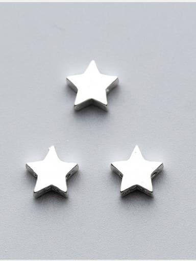 925 Sterling Silver With Platinum Plated Simplistic Pentagram Charms