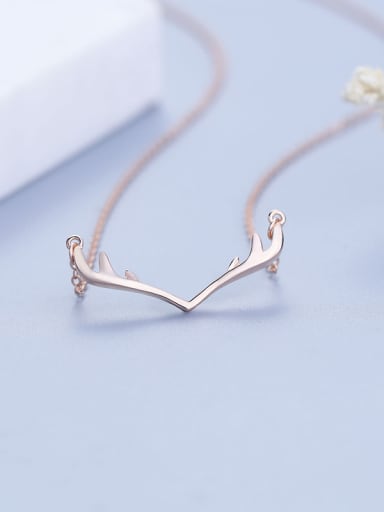 Rose Gold Antlers Necklace
