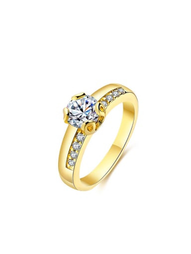 All-match Gold Plated Zircon Alloy Ring