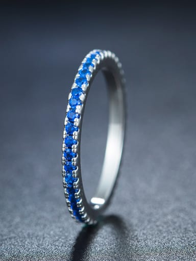 Blue Geometric Ring