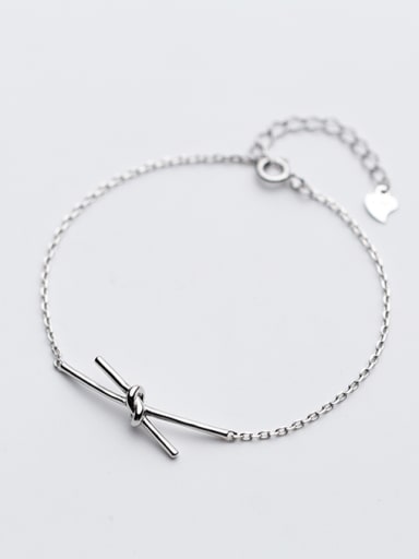 Elegant Adjustable Knot Shaped S925 Silver Bracelet