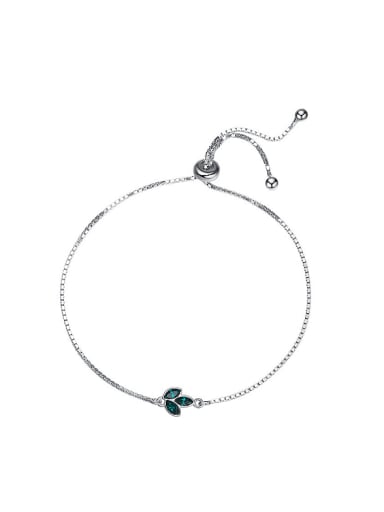 Simple Leaves Platinum Plated Bracelet