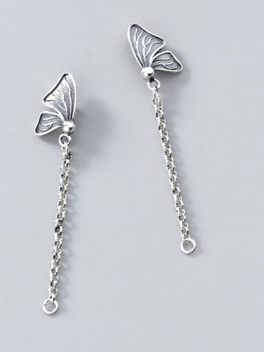 Thai Silver With Silver Plated Vintage Bowknot Earrings