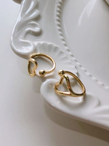 925 Sterling Silver With Gold Plated Simplistic Heart Earless Ear Clip