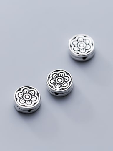 925 Sterling Silver With Antique Silver Plated Vintage Flower Beads