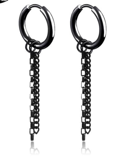 Stainless Steel With Black Gun Plated Fashion Chain Earrings