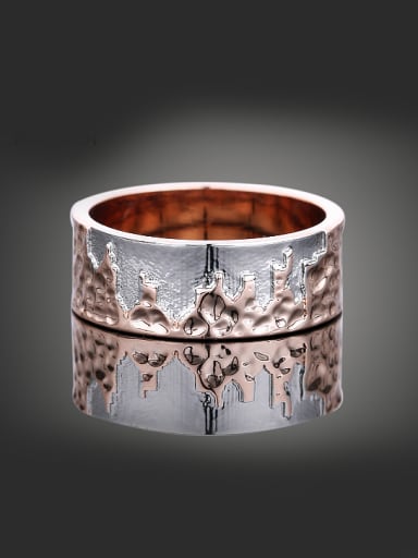 Creative Landmark Building Double Color Plated Copper Ring