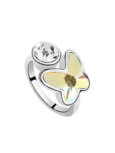 Personalized Butterfly Cubic austrian Crystals Alloy Ring