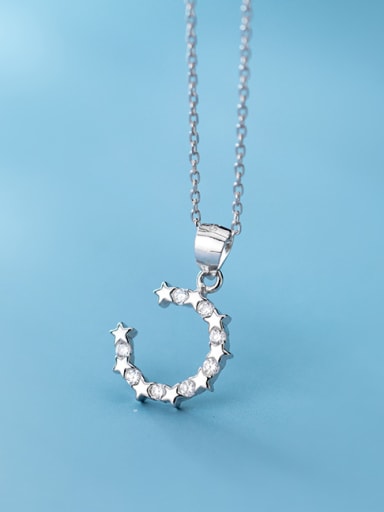 925 Sterling Silver With Platinum Plated Simplistic Round Necklaces
