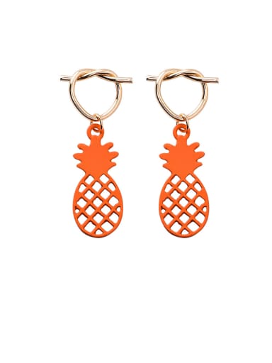 Alloy With Rose Gold Plated Cute Friut Pineapple Stud Earrings