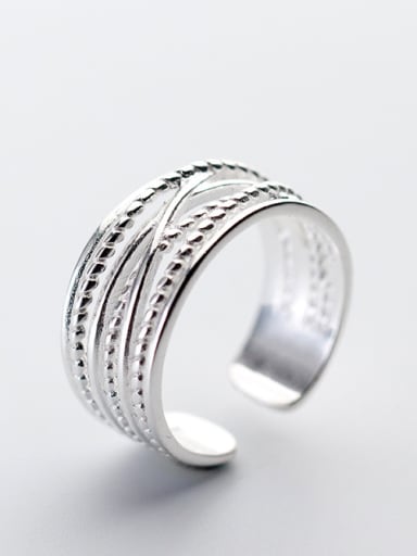 925 Sterling Silver With Platinum Plated Personality free size Rings