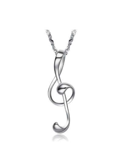 Simple Musical Note Platinum Plated Necklace