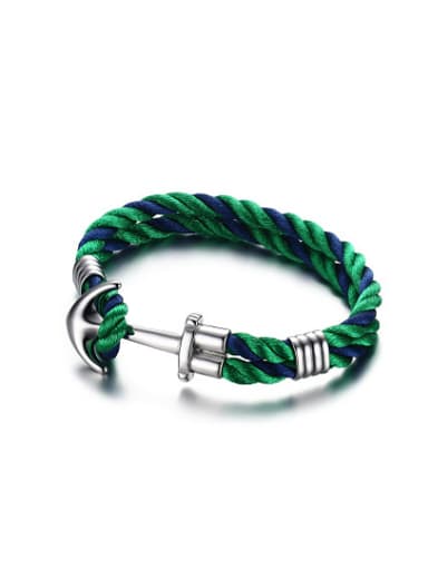 Delicate Green Geometric Shaped Stainless Steel Band Bracelet