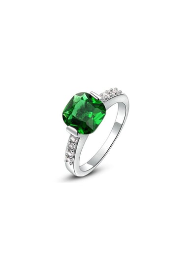 Exquisite Green Round Shaped Swiss Zircon Ring