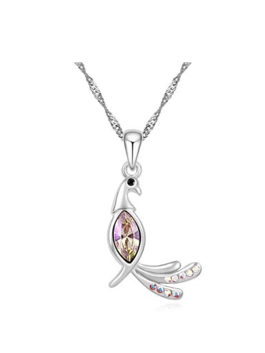 Simple Marquise austrian Crystal Phoenix Pendant Alloy Necklace