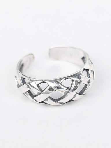 Retro Woven Hollow Opening Ring