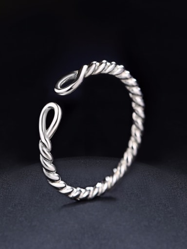 Simple Twisted Opening 925 Sterling Silver Ring
