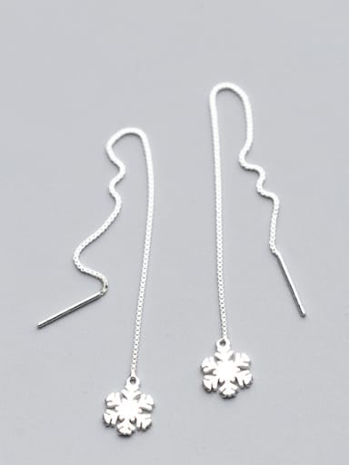 All-match Snowflake Shaped S925 Silver Line Earrings