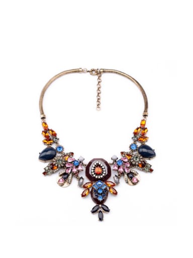 Exaggerate Colorful Flower Alloy Necklace