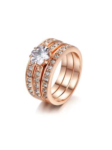 Three Layer Hot Selling Copper Ring with Zircons