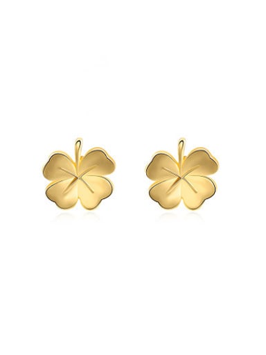 Fresh Gold Plated leaf Shaped Stud Earrings