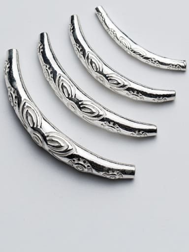 925 Sterling Silver With Silver Plated Silver Pattern Bent Pipe