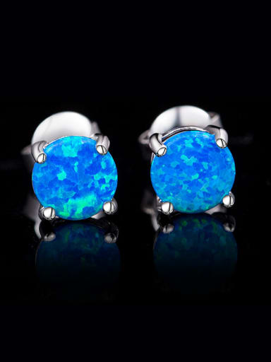 Blue Round Shaped stud Earring