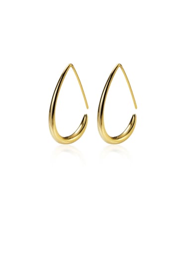 925 Sterling Silver With Smooth Simplistic Irregular Hook Earrings