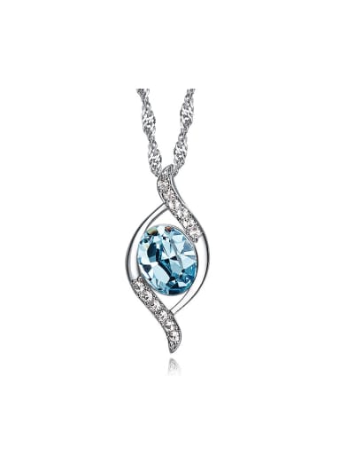 Simple Blue austrian Crystal Necklace