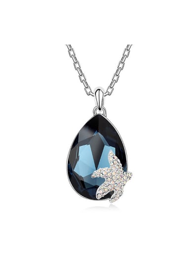 Fashion Water Drop austrian Crystal Starfish Alloy Necklace