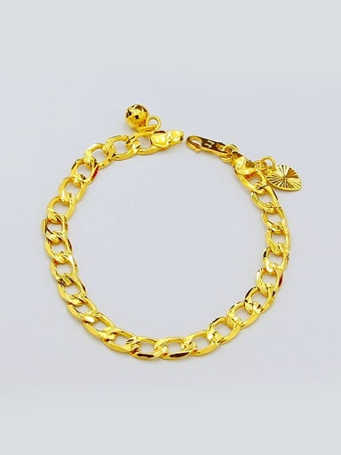 Women High Quality 24K Gold Plated Heart Shaped Bracelet