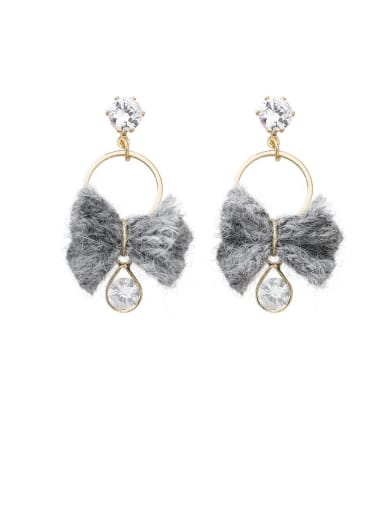 Alloy With Imitation Gold Plated Simplistic Bowknot Drop Earrings