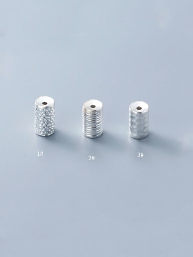 925 Sterling Silver With Platinum Plated Simplistic Geometric Cylindrical Beads