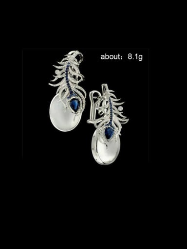 Copper With Vintage phoenix moonstone stud earrings  Rings 2 Piece Jewelry Set