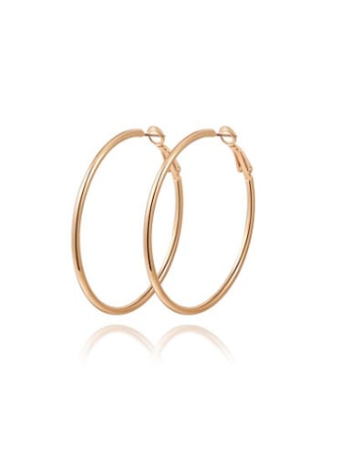 Fashionable Rose Gold Plated Round Shaped Earrings