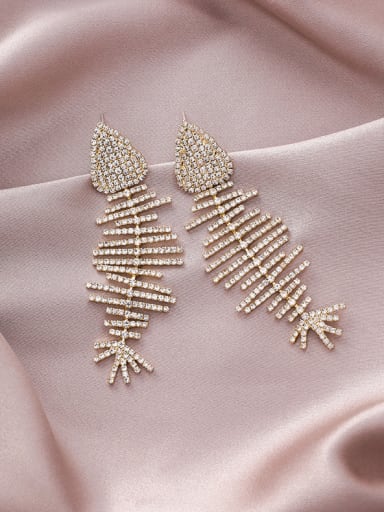 Alloy With  Rose Gold Plated Cute Fish Bones  Drop Earrings