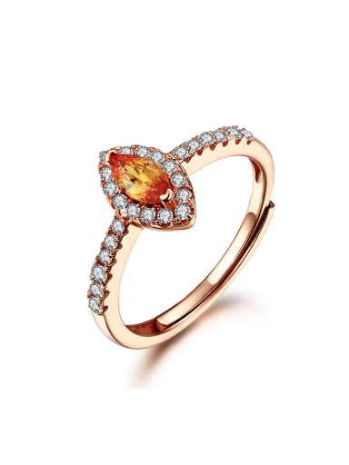Rose Gold Plated Oval Gemstone Engagement Ring