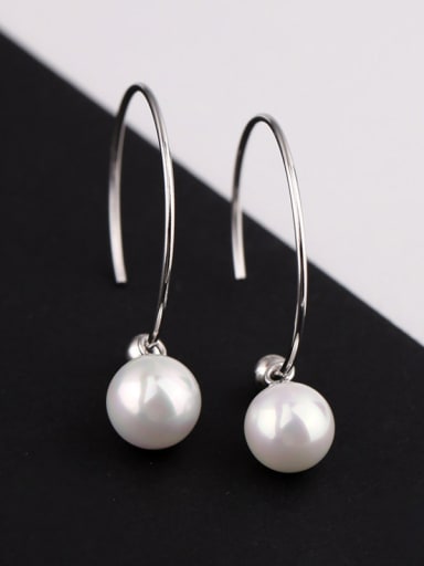 Freshwater Pearl Round Silver Earrings