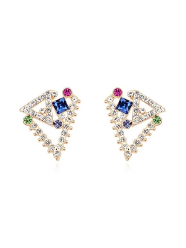 Personalized Geometrical austrian Crystals Alloy Stud Earrings