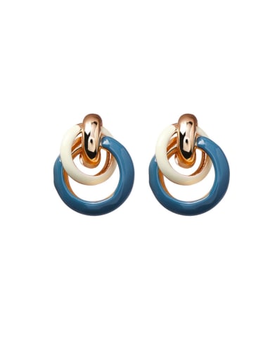 Alloy With Rose Gold Plated Fashion Round Stud Earrings